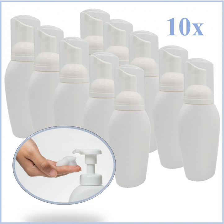 10x Foam Dispenser Pump Bottles, empty - 200ml