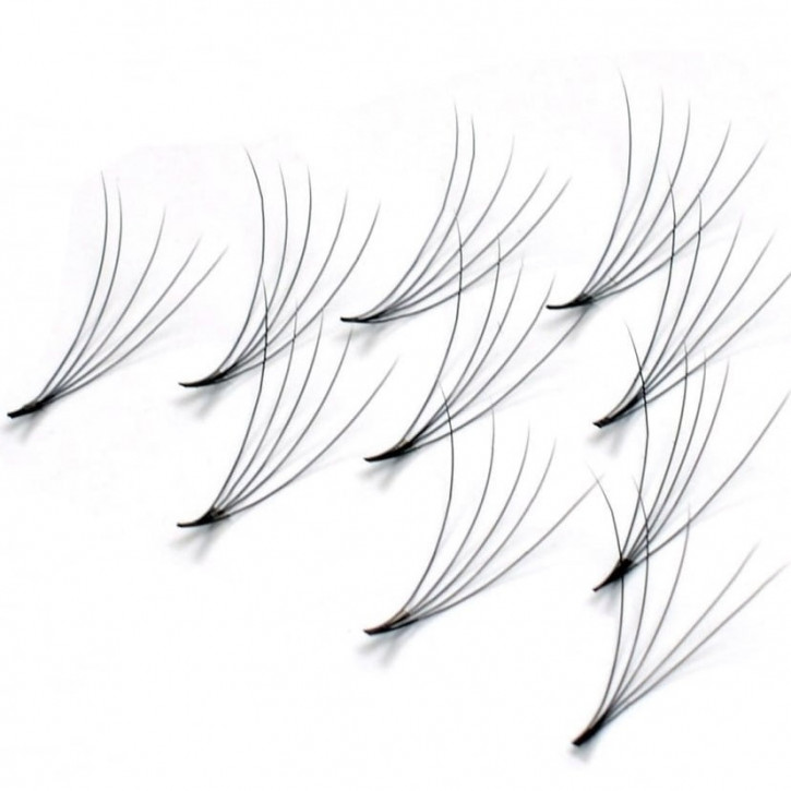 120 Flare Lashes 5D, ultra-light, knot-free | 0,12mm thin | length 9mm | C-Curl