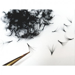 500 Premade Fans for Eyelash Extensions, 10D, knot-free | 0.05mm thin | C-Curl