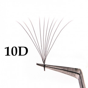 10D Premade Fans, 60 pcs knot-free, C-curl, 0,05mm thin